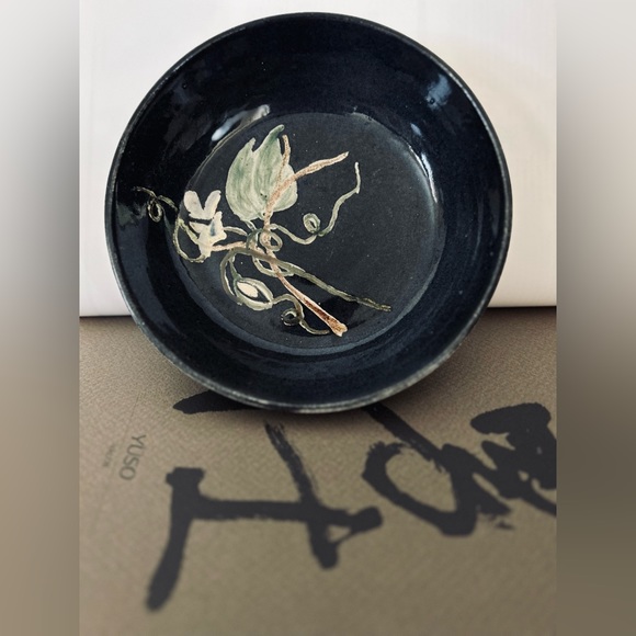 Vintage Monique Black Ceramic Bowl |  Organic Shape | Modern Farmhouse Pottery - Picture 2 of 5